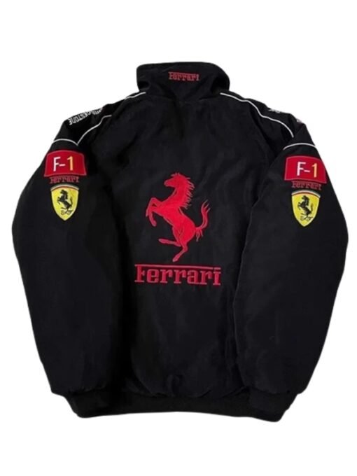 Black F1 Ferrari Bomber Jacket