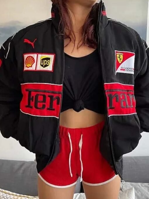 Racer F1 Ferrari Black Jacket