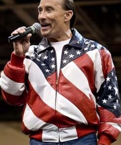 Lee Greenwood American Flag Leather Jacket