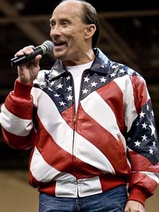 Lee Greenwood American Flag Leather Jacket