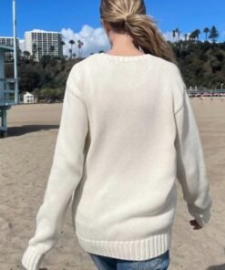 Brandy American flag White sweater