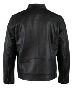 USA Flag Vintage Biker Black Leather Jacket