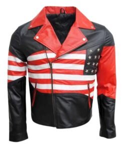 American Flag Brando Leather Jacket