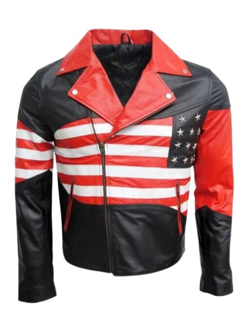 American Flag Brando Leather Jacket