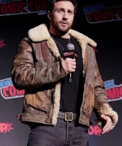 Aaron Taylor-Johnson Comic Con Shearling Jacket