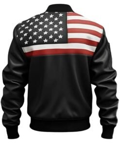 Vintage US American Flag Leather Jacket