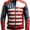 American Flag Casual Motorcycle Leather Jacket