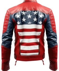 American Flag Leather Motorcycle Jacket