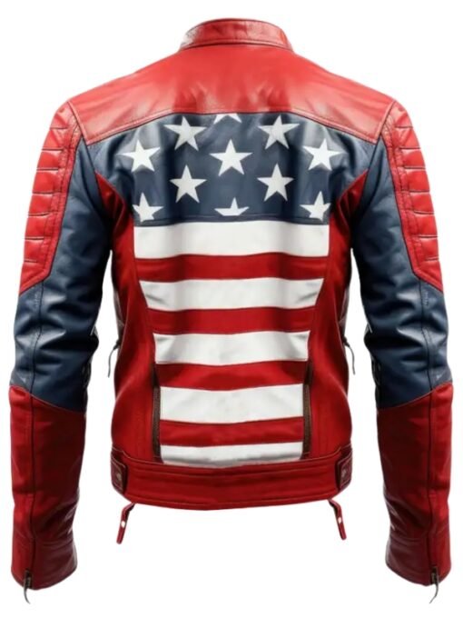American Flag Leather Motorcycle Jacket