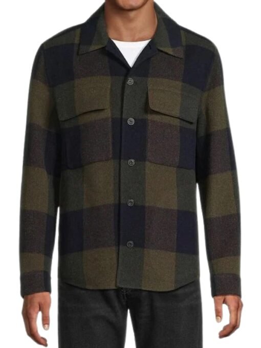 Plaid Splittable Green Shirt Jacket