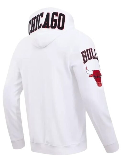Chicago Bulls Classic Chenille White Hoodie