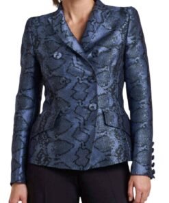 Access Daily Carrie Preston Snake Print Blazer