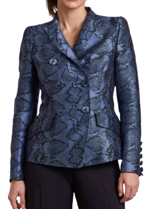 Access Daily Carrie Preston Snake Print Blazer