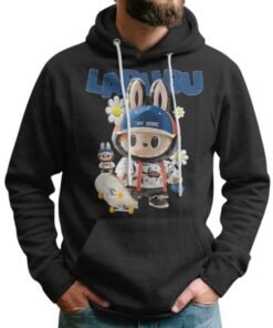 Labubu Lover Cute Black Hoodie