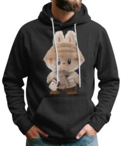 Cute Labubu Classic Lover Black Hoodie