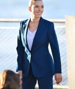 Jurassic World Rebirth Scarlett Johansson Blue Suit