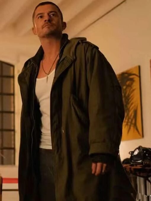 Orlando Bloom Deep Cover Green Coat