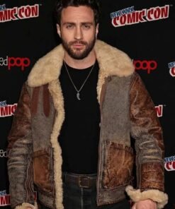 Aaron Taylor-Johnson Comic Con Leather Jacket