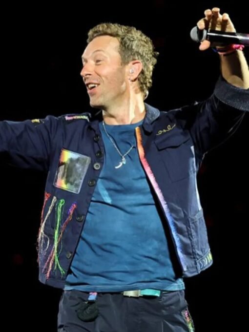 Chris Martin Coldplay 2025 Concert Blue Jacket