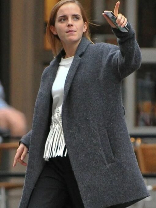 Emma Watson Grey Wool Coat