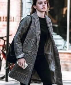Emma Watson Plaid Wool Coat