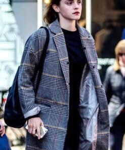 Emma Watson Plaid Multicolor Trench Coat