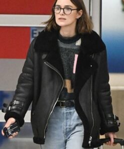 Keira Knightley Black Suede Jacket