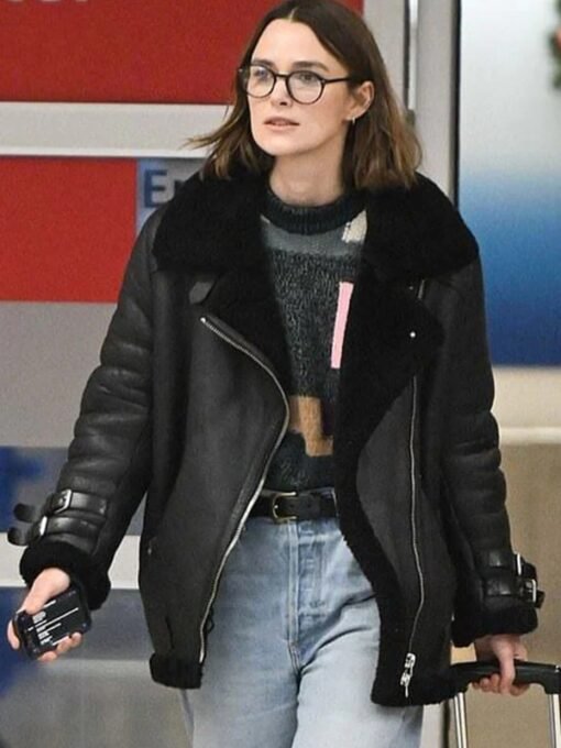 Keira Knightley Black Suede Jacket