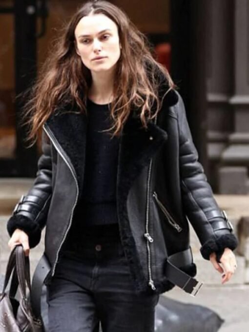 Keira Knightley Suede Leather Jacket