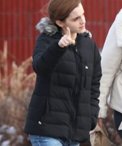Emma Watson Black Puffer Jacket