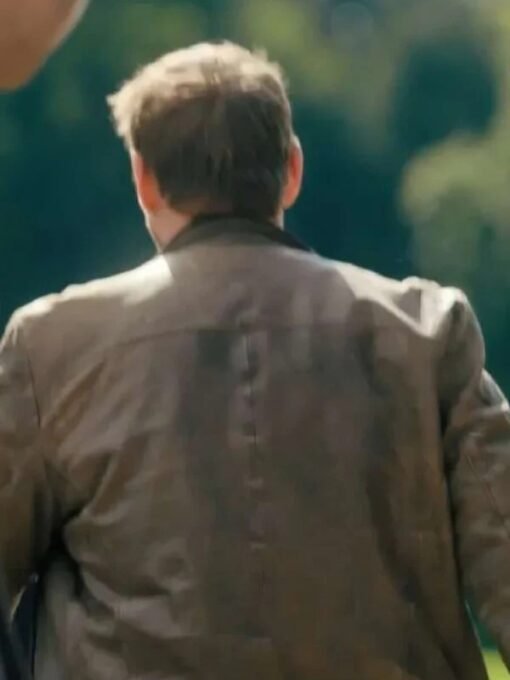 Ali Suliman Prime Target Brown Leather Jacket