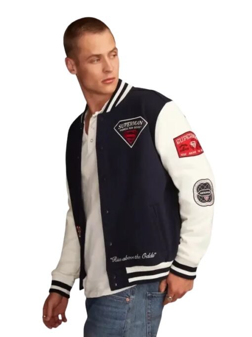 Superman x Lucky Brand Bomber Varsity Jacket