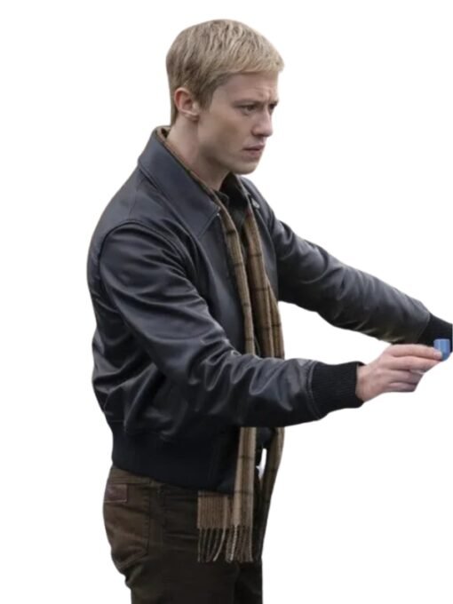 Joseph Quinn First Steps Black Leather Jacket