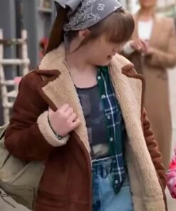Ted Lasso Nora Brown Shearling Leather Jacket