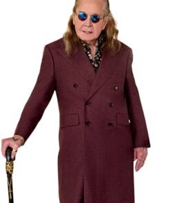 Men's Ozzy Osbourne Maroon Wool Coat