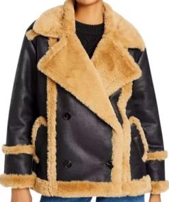 Ted Lasso S03 Flo ‘Sassy’ Collins Shearling Leather Jacket