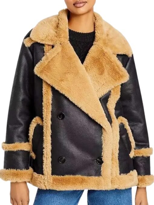 Ted Lasso S03 Flo ‘Sassy’ Collins Shearling Leather Jacket