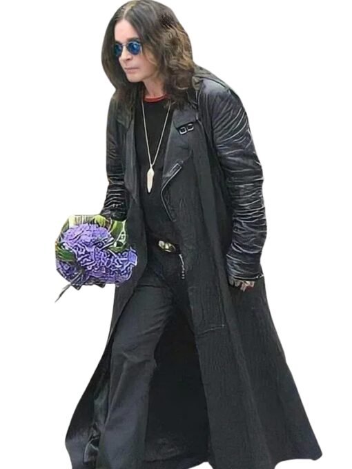 Ozzy Osbourne Black Leather Long Coat