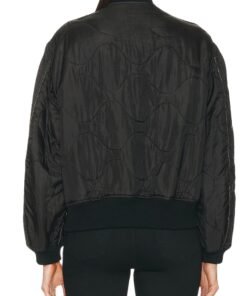Michelle Calderon Smoke Black Bomber Jacket
