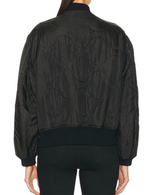 Michelle Calderon Smoke Black Bomber Jacket