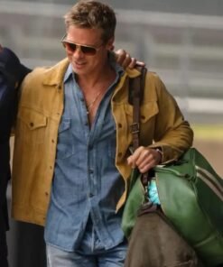 Brad Pitt F1 Brown Suede Leather Jacket