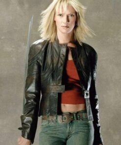 Kill Bill 2 Uma Thurman Black Leather Jacket