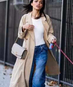 Rachel Zegler Beige Cotton Coat