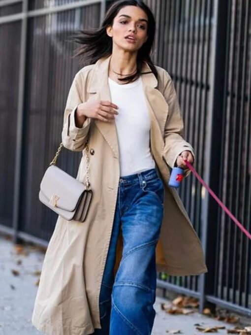 Rachel Zegler Beige Cotton Coat