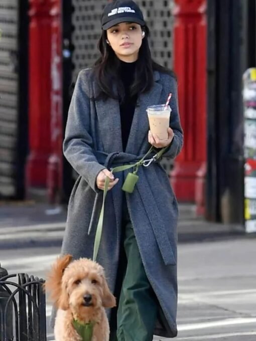 Rachel Zegler Grey Wool Coat