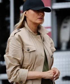 Melania Trump Flooding Beige Jacket
