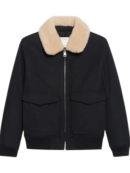 Ted Lasso Stephen Manas Black Shearling Jacket
