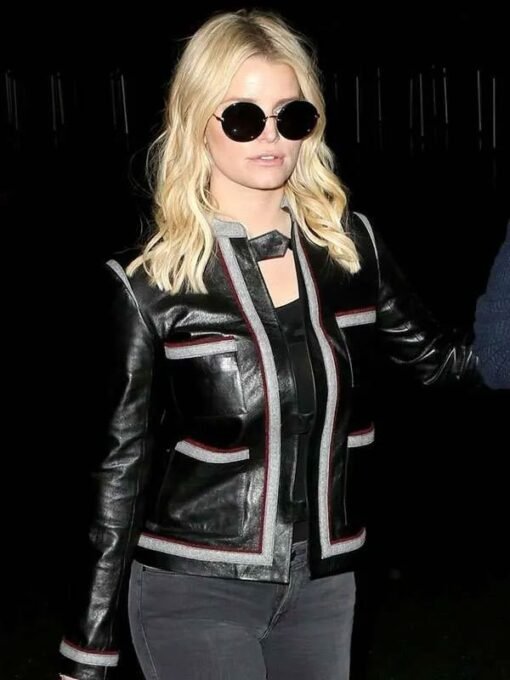 Street Style Jessica Simpson Leather Jacket