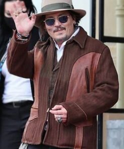 Johnny Depp Brown Cotton and Leather Jacket