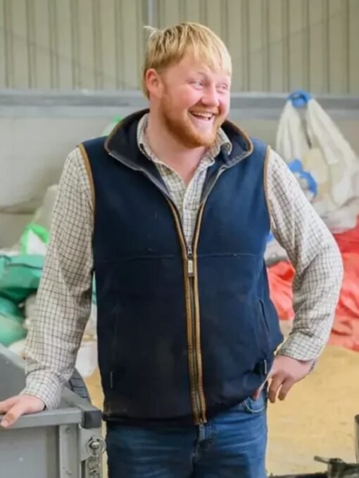 Kaleb Cooper Clarkson’s Farm S04 Blue Vest